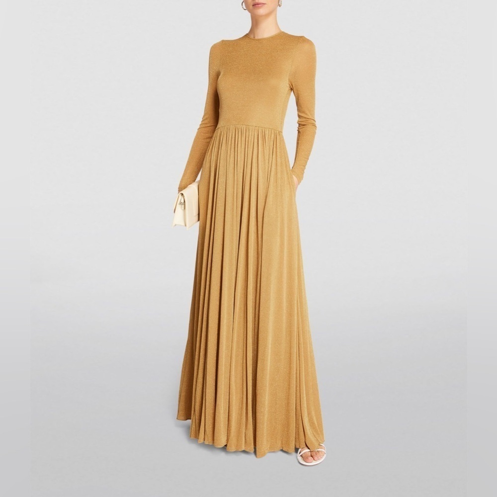 RUNWAY LOOK ZIMMERMANN Gold Lurex Lyrical Maxi Dress sz 1 NWT 2062$ - Picture 7 of 15